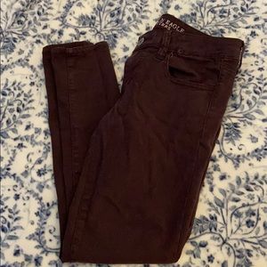 Plum Purple AEO Sateen Jeggings 6 Short